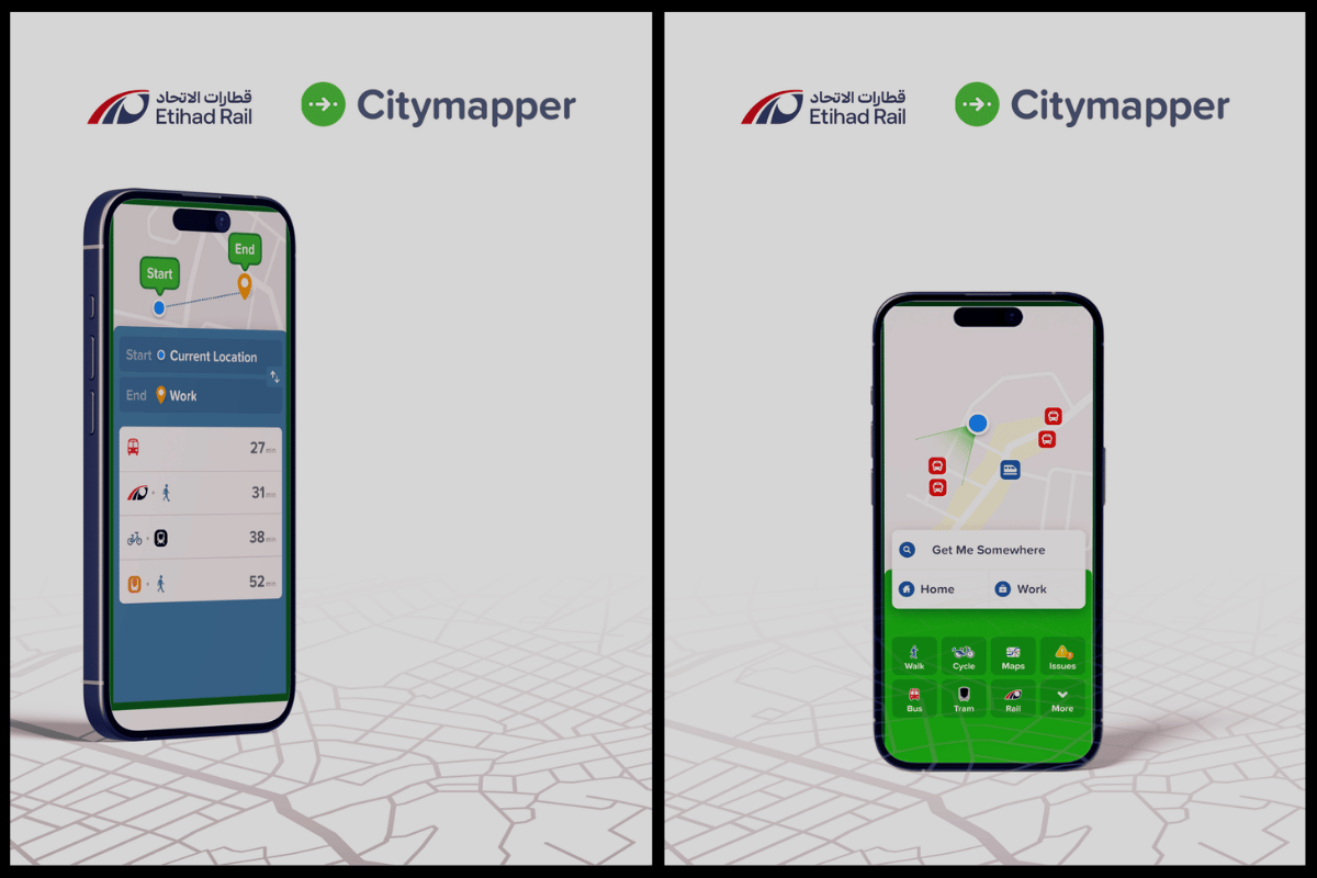 Etihad Rail Partners With Citymapper to Simplify Train Journey Planning Across the UAE